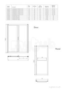 Twyford Geo6 and Hydr8 Enclosures -  Hydr8 Sliding Door 1600mm Left Hand Or Right Hand H80500cp