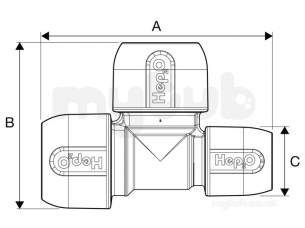 Hep2O Underfloor Heating Pipe and Fittings -  Hep2o Hd12 Re Tee 22x15x22 Hd12/22w