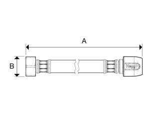 Hep2O Underfloor Heating Pipe and Fittings -  Hep2o Hd125b 300mm Flex Tap Conn 22x3/4