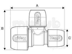 Hep2O Underfloor Heating Pipe and Fittings -  Hep2o Hd14 Reb Tee 22x10 X 10 Hd14a/22w