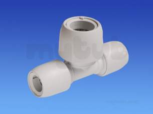 Hep2O Underfloor Heating Pipe and Fittings -  Hep2o Pb Tee Reduced Both Ends W 28x22 Hd18/28w