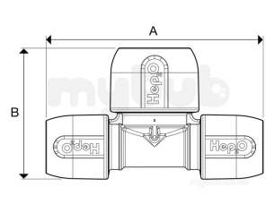 Hep2O Underfloor Heating Pipe and Fittings -  Hep2o Pb Tee Reduced Both Ends W 22x10 Hd18a/22w