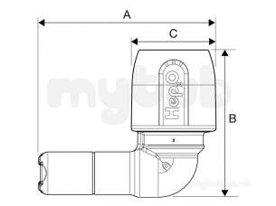 Hep2O Underfloor Heating Pipe and Fittings -  Hep2o Hd4 Single Socket 90d Elbow 22