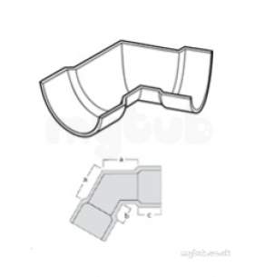 Alumasc Painted Cast Iron Hr Gutter -  4 Inch X 120deg H/rnd Angle Hg40/a/120/pa