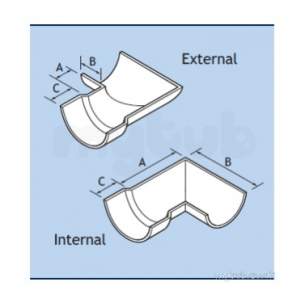Alumasc Rainwater Products -  Plain 4 Inch X90d Hr External Angle Right Hand Hr1/4