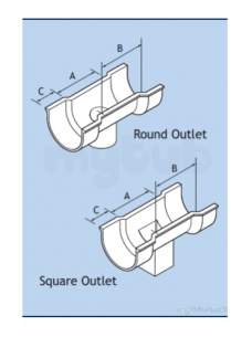 Alumasc Rainwater Products -  Plain 4 Inch X 3 Inch Beaded Ds Outlet Hr4/411