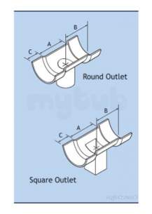 Alumasc Rainwater Products -  Plain 5 Inch X3 Inch X3 Inch Hr O/let Dbl Skt Hr3/383
