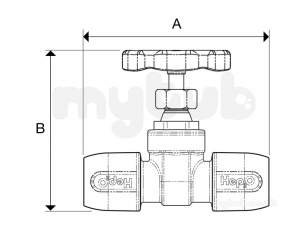 Hep2O Underfloor Heating Pipe and Fittings -  Hep2o Brass Gate Valve 22x22 Pf/pf Hx35/22w