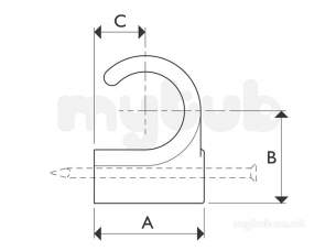 Hep2O Underfloor Heating Pipe and Fittings -  Hep2o Pipe Clips Cable Type 22 Hx65/22w