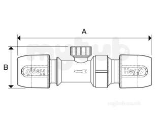 Hep2O Underfloor Heating Pipe and Fittings -  Hep2o Double Check Valve 15 Hx72/15w