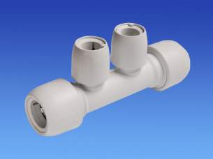 Hep2O Underfloor Heating Pipe and Fittings -  Hep2o 2 Port Manifold 22x15 Pf/pf Hx88b/22w