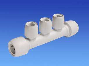 Hep2O Underfloor Heating Pipe and Fittings -  Hep2o 3 Port Manifold 22x15 Pf/pf Hx89b/22w