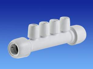 Hep2O Underfloor Heating Pipe and Fittings -  Hep2o Hx96b Inline 4 Port Manifold 22x10
