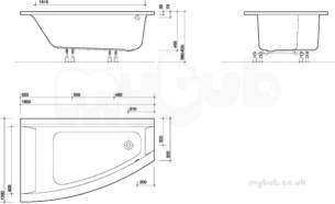 Twyfords Acrylic Baths -  Indulgence Offset Bath 1600x1000 No Tap Left Hand Id8700wh