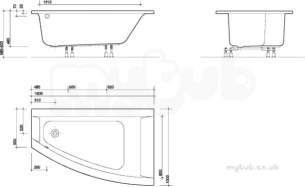Twyfords Acrylic Baths -  Indulgence Offset Bath 1600x1000 No Tap Right Hand Id8900wh
