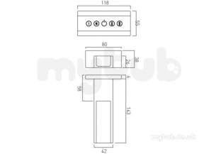 Vado Brassware -  Open Channel Waterfall Spout Plus Integrated