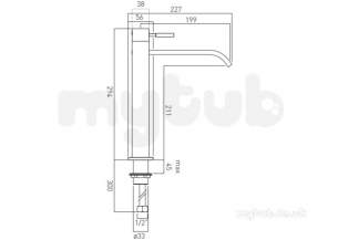 Vado Brassware -  Extended Mono Basin Mixer Single Lever Deck Mtd