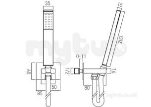 Vado Brassware -  Instinct Single Function Mini Shower Kit Plus