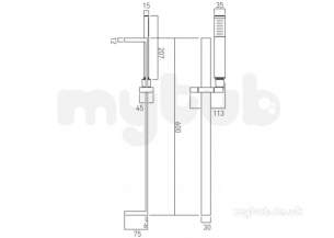 Vado Brassware -  Instinct Single Functn Slide Rail Shower Kit