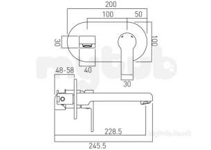 Vado Brassware -  2 Hole Basin Mixer Single Lever W/mtd Plus Ion-109s-c/p