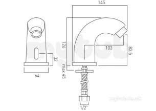 Vado Brassware -  Project Line Infra-rd Mono Basin Mixer D/mtd