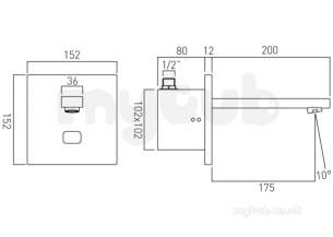 Vado Brassware -  Notion Infra-red Basin Mixer Wall Mount Plus