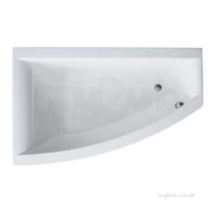 Twyfords Acrylic Baths -  Indulgence Offset Bath 1600x1000 No Tap Right Hand Id8900wh