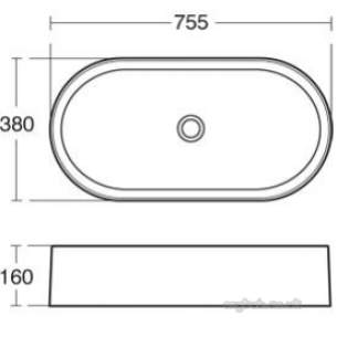 Ideal Standard Sottini Ware -  Ideal Standard Lagaro Vessel Basin 76x38 White Nth J441801