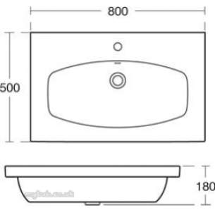 Ideal Standard Sottini Ware -  Ideal Standard Celano Ctop 80 X 50 White 1th