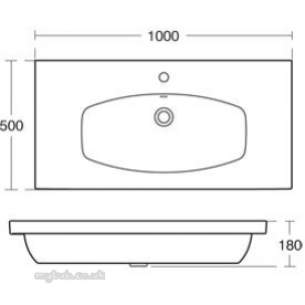 Ideal Standard Sottini Ware -  Ideal Standard Celano Ctop 100 X 50 White 1th J475201