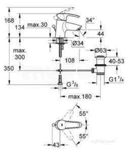 Grohe Tec Brassware -  Grohe 3355200e Eurostyle Basin Mixer