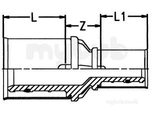 Wavin Tigris K1 Pipe System -  Tigris K1 Coupler Reduced 25x16 3023526