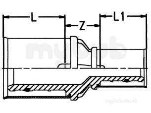 Wavin K1 Mlcp Multi Layer Pipe System -  K1 Mlcp Reducing Coupling 63x50 3027850