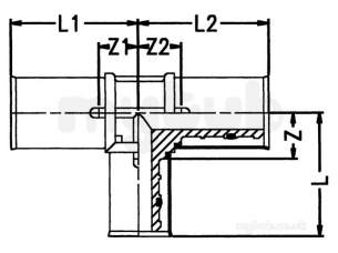 Wavin Tigris K1 Pipe System -  Tigris K1 T- Reduced 20x20x16 3023505