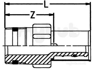 Wavin Tigris K1 Pipe System -  Tigris K1 Connector Male 50x1 1/2 3027837