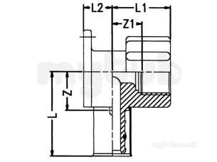 Wavin Tigris K1 Pipe System -  Tigris K1 Wall Flange Female 16x1/2 3023344