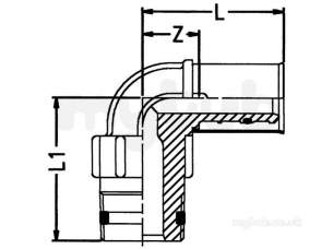 Wavin Tigris K1 Pipe System -  Tigris K1 Elbow Male 16x1/2 90 Degree 3023542