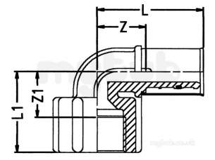 Wavin Tigris K1 Pipe System -  Tigris K1 Elbow Female 16x1/2 90 Degree 3023546