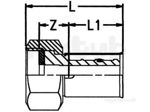 Wavin Tigris K1 Pipe System -  Tigris K1 Screw Connector Fem. 40x1 1/2 3023493