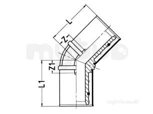 Wavin Tigris K1 Pipe System -  Tigris K1 Elbow 40 45deg 3027839