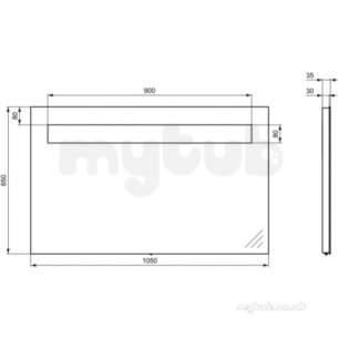 Ideal Standard Concept Furniture -  Ideal Standard Strada Mirror 1050 W/lamp K2479bh