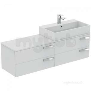 Ideal Jasper Morrison Strada Soft Mood Furniture -  Ideal Standard Strada 1400 Combi 4dwr Left Hand And Wtop Gls Wh K2730wg