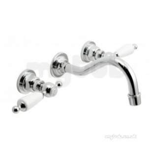 Vado Brassware -  3 Hole Basin Mixer Wall Mtd-antique Gold