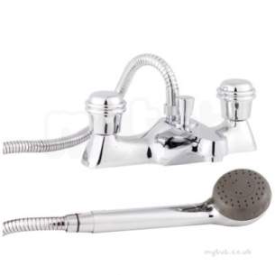 Twyfords Contemporary Brassware -  Logics Deck Mounted Bath/shower Mixer Exc Heads Lg5260cp
