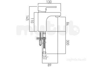 Vado Brassware -  Mono Basin Mixer Single Lever Deck Mtd