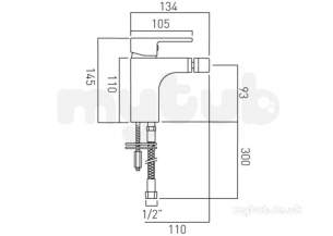 Vado Brassware -  Mono Bidet Mixer Single Lever Deck Mnted