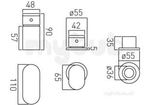 Vado Brassware -  3 Hole Bath/shower Mixer Single Lever Deck Mtd
