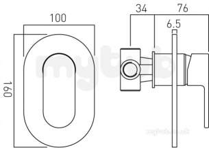 Vado Brassware -  Life Conc Shower Valve Single Lever W/mtd