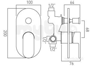 Vado Brassware -  Life Conc Shower Val Plus Divrtr Single Lvr W/mtd