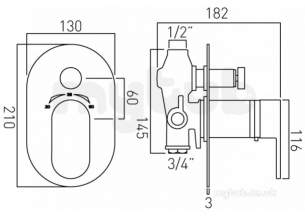 Vado Brassware -  Life Concealed Thermo Shower Valve With